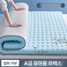 라텍스 매트리스 두꺼운 허리디스크 손님 수면 바닥용 제트, 90x190cm 학생 기숙사, 1mm, 6.5cm 귀여운 토끼 블루
