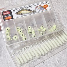 낚시맨 볼락 루어 세트 지그헤드 + 웜 20개 세트, 1세트, 50g, 01