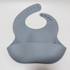 矽膠圍兜 嬰兒圍兜 莫蘭迪色 食用級矽膠 防水, 圍兜-灰藍, 1個