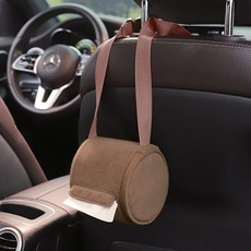 아미티 차량용 캠핑용 휴지걸이 두루마리 파우치 티슈 케이스, 1개, 브라운