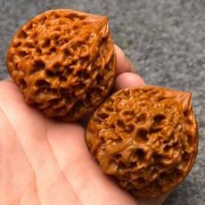 귀족호두 손바닥 지압 화전옥 귀족 깊은 핸드볼 가래, 코팅 호랑이 머리 호두 39mm 1쌍