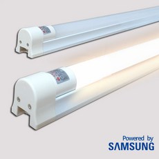 led 형광등 T8 AC 직관형광램프 슬림직갓 노출1등 세트 20W 전구색(연노랑불빛) 1200mm 삼성칩, 1개