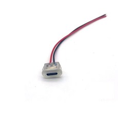 버클이 있는 USB C형 2/4/6핀 커넥터 소켓 고전류 고속 충전 소켓 포트 충전기 플러그, 1PCS, 2pin transparent