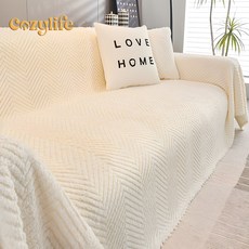 Cozylife 쇼파커버 거실 쇼파 3인용쇼파커버 소파커버 4인용쇼파커버 2인용쇼파커버 패브릭소파커버, 1개, 크림색