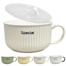 유비토 전자레인지 라면 그릇 손잡이 계란찜 1000ml, 1개, 아이보리