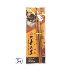 네츄럴이엑스 강아지 불리스틱 육포 일반 중형, 소근육, 12g, 5개
