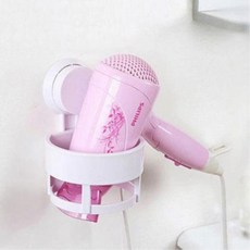 거치대 드라이기 플라스틱 흡착식 수납 벽걸이 욕실 선정리, 1개, 블루