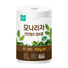 모나리자 천연펄프 점보롤 화장지, 4롤, 1박스, 300m