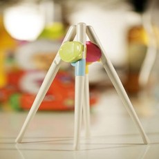 日本兒童學習筷子，一段二段3歲寶寶學習筷，練習筷6小孩傢用餐具男孩2喫飯, 1個, 綠色一雙