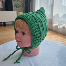 (완제품)손뜨개 아기보넷, 초록, 1개