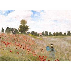 Rakumin 직소퍼즐 명화 풍경 퍼즐 1.8mm 두꺼운 1000피스, 아르장퇴유의 양귀비 밭, 1개