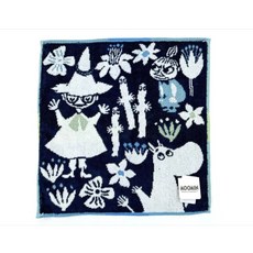 MOOMIN 嚕嚕米 夏日必備可愛吸汗手帕 淺藍咪咪款 深藍咪咪款