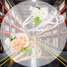 브라이덜 꽃팔찌 테이블데코 인조식물 북유럽인테리어 감성소품 홈데코 드라이플라워대체, 핑크