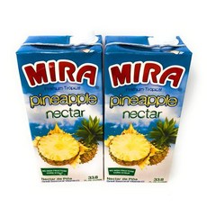 미라 프리미엄 트로피컬 파인애플 넥타 1리터 (1리터) 2개 팩 Mira Premium Tropical Pineapple Nectar 33.8oz (1 Liter) 2 Pack, 1L