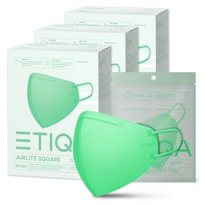 에티카 에어라이트 스퀘어 마스크 중형, 3개, 네온그린