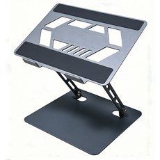 카본스틸 높이조절 쿨링 게이밍 노트북 거치대, 1개, 카본 그레이
