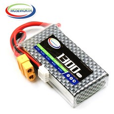 RC 자동차 트럭 버기 FPV 드론 비행기용 리포 배터리 XT60 플러그 2S 3S 4S 5S 6S 1300mAh 7.4V 11.1V 14.8, 11 4S 1300mAh 60C T, 01
