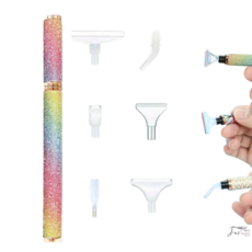 보석십자수 DIY 고급 글리터 펜 세트, 1개, 글리터 레인보우