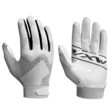 VXW 사이클링 장갑 미식 축구 럭비 골키퍼 미끄럼 방지 손바닥 패드 보호 풀 핑거 야구 장갑(라지102617, 화이트