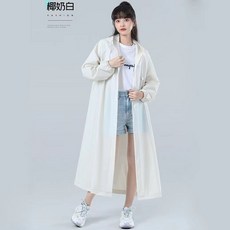 일회성우의 성인우의 캠핑우이 2인용 여성용우이 고급그레이 원피스타입, 코코넛 밀크 화이트, 3개