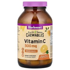 블루보넷뉴트리션 Earth Sweet 츄어블 비타민C 오렌지 500 mg 츄어블 90정, 1개