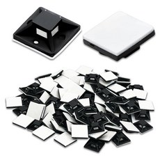 Brvlsoc 100팩 블랙 자체 접착 케이블 지퍼 타이 마운트 - 가정 자동차 및 사무실의 코드 관리를 위한 나일론 와이어 클립 앵커 홀더 315591 8941739581, Brvlsoc 100팩 블랙 자체 접착 케이블 지퍼 타