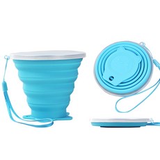 접이식 휴대용 실리콘컵 여행용컵 등산용컵 폴딩컵 270ml, 브루, 5개