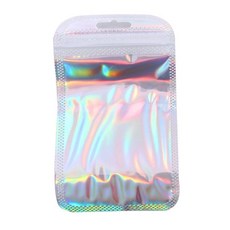 가방 투명 레이저 플라스틱 씰 디스플레이 수공예품 네일 속눈썹 포장 보관, 1개, 4. Silver 7x12cm