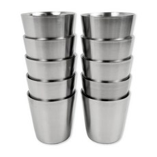 이중 스텐 물컵 무광 304 스텐레스 컵, 10개, 무광실버