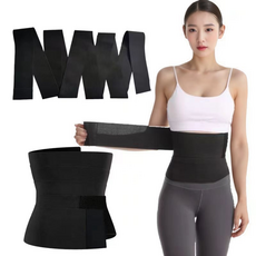 워프 디자인 롱라인 복대 벨트 - 출산 후 복구 여성용 요가 필라테스 가벼운 통기성 운동 보호대, 검정