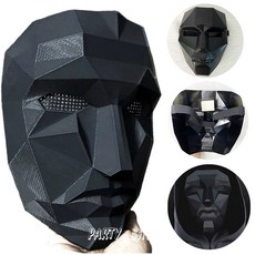 魷魚遊戲面具 大人裝扮 角色扮演面具 方塊三角圓圈BOSS面具, 1個, BOSS