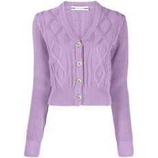 야콥코헨 로고 자수 케이블 니트 가디건