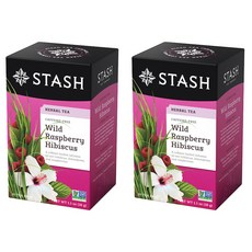 스태쉬티 와일드 라즈베리 히비스커스 허벌 티 무카페인, 1.9g, 20개입, 2개