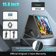 휴대용 모니터 게이밍 컴퓨터 디스플레이 듀얼 스위치 엑스박스 원 폰 노트북용 15.6 11.6 14 PS4/5 TUHUI USB-C HDMI USB PC, 15.6 inch USB, 본품 1세트, 상세설명참조