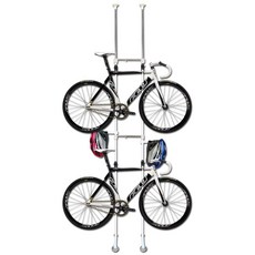 塞隆納 自行車架 頂天立地雙車收納架, 白色, 1個