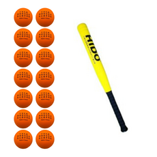 【GO 2 運動】棒球訓練樂樂棒球優惠組 HIDO協會指定比賽用球 打擊組 兒童軟式棒球, HIDO 1 球棒 + 14 棒球, 1個, HIDO 1 球棒 + 14 棒球