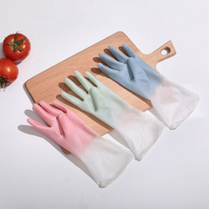 주방 설거지 청소 고무 장갑 6개입 파스텔 색상 내구성 미끄럼방지 손 보호 세척용, 단일옵션