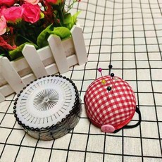 彩色定位針大頭針珍珠固定針 服裝立裁定型針 手工針插包工具, 黑色,珠光針1盤（40枚）防鏽款, 1個