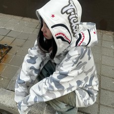 Trick 復古鯊魚迷彩連帽衛衣