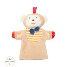 台灣24H速發 G2 親子寶寶玩具 嬰兒卡通動物手偶 /鴨子猴子青蛙布手偶 /毛絨玩具 互動套手玩具, 1個, 猴子手偶
