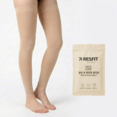 레스핏 밸런스 의료용 압박스타킹 1등급 다리붓기 혈액순환 압박밴드 베이지, 1개, 허벅지형