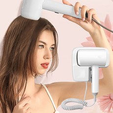 Kiboer 헤어 드라이기 휴대용 드라이기 대풍량 항온 케어 소음 감소 디자인 무공 설치 속건, 화이트