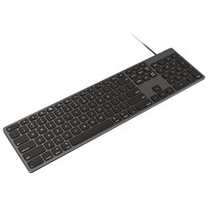 Mac Pro Mini MacBook Pro/Air 노트북 및 PC 컴퓨터용 숫자 키패드가 있는 9H 알루미늄 USB 유선 키보드, 01 검은색