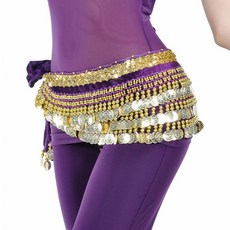 골드띠 힙스카프 라인댄스복 밸리복 벨리복 줌바 에어로빅 공연 무대 연습