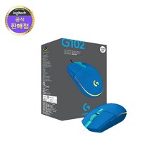 로지텍 G102 LIGHTSYNC 게이밍 마우스 + 마우스피트 세트, 블루+마우스피트
