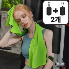 주로아 얼음한장 쿨링 스포츠 타올 여름 헬스 운동 등산, 2개, B01블랙