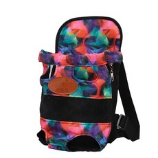 휴대용 배낭 애견가방 펫앞가방 여행용 무지개, 본상품