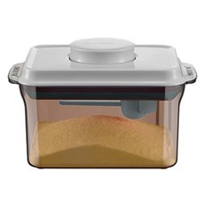 【安酷生活】一鍵按壓防滑刮平奶粉罐 1000ml (附贈勺子+掛具+三角刮平片 ), 奶粉罐 1000ml 避光款 (附贈勺子+掛具+三角刮平片 ), 1個