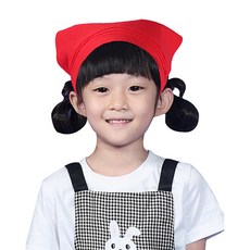 [ UAC19 ] 빨강색/빨간색/찍찍이/스카프/두건/위생모자/요리사복/유치원/초등학교학생/아동용/어린이/조리사복/모자/10개1묶음