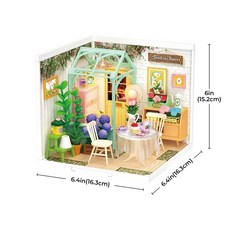 Robotime Rolife 若態若來 超級世界 泡泡時間 浴室 DIY小屋 手工積木 生日禮物 創意禮品 送女生女孩, 1個, 花園小憩（不含屋頂和防塵板）